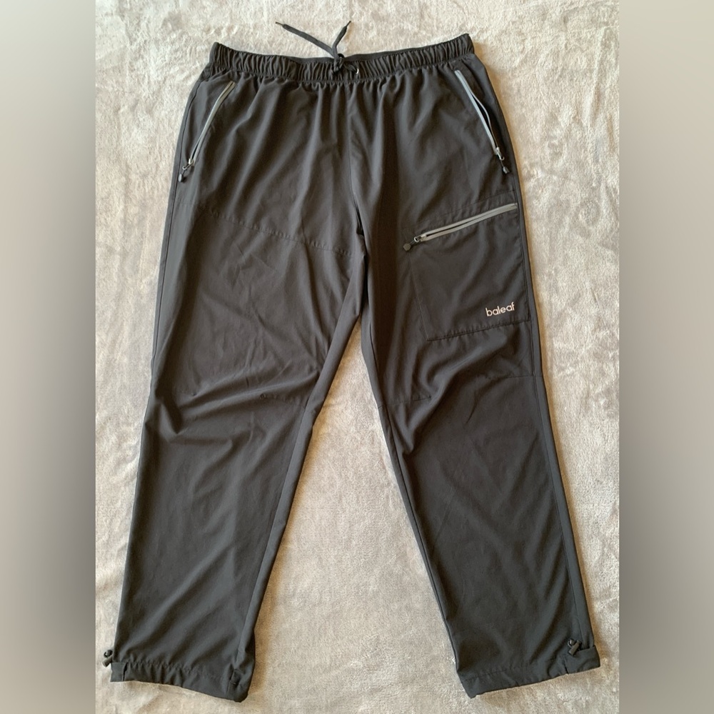 Baleaf Men's Black Joggers with Zipper Pockets